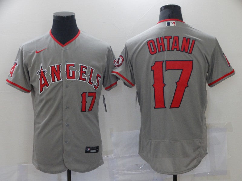 Men's Los Angeles Angels Shohei Ohtani #17 Gray Sewn Jersey